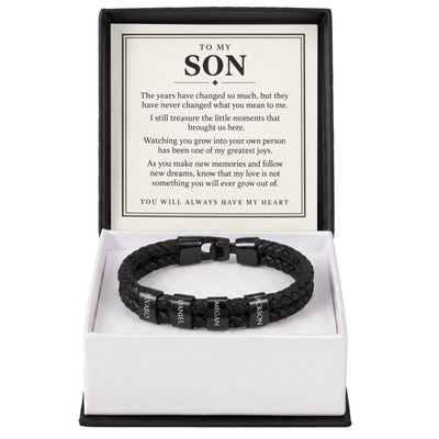 Load image into Gallery viewer, To My Son Personalized Name Bracelet - You Will Always Have My Heart
