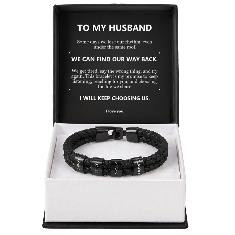 To My Husband, We Can Find Our Way Back - Personalized Name Bracelet