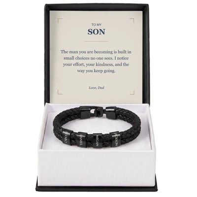 Load image into Gallery viewer, To My Son, The Man You Are Becoming - Personalized Name Bracelet
