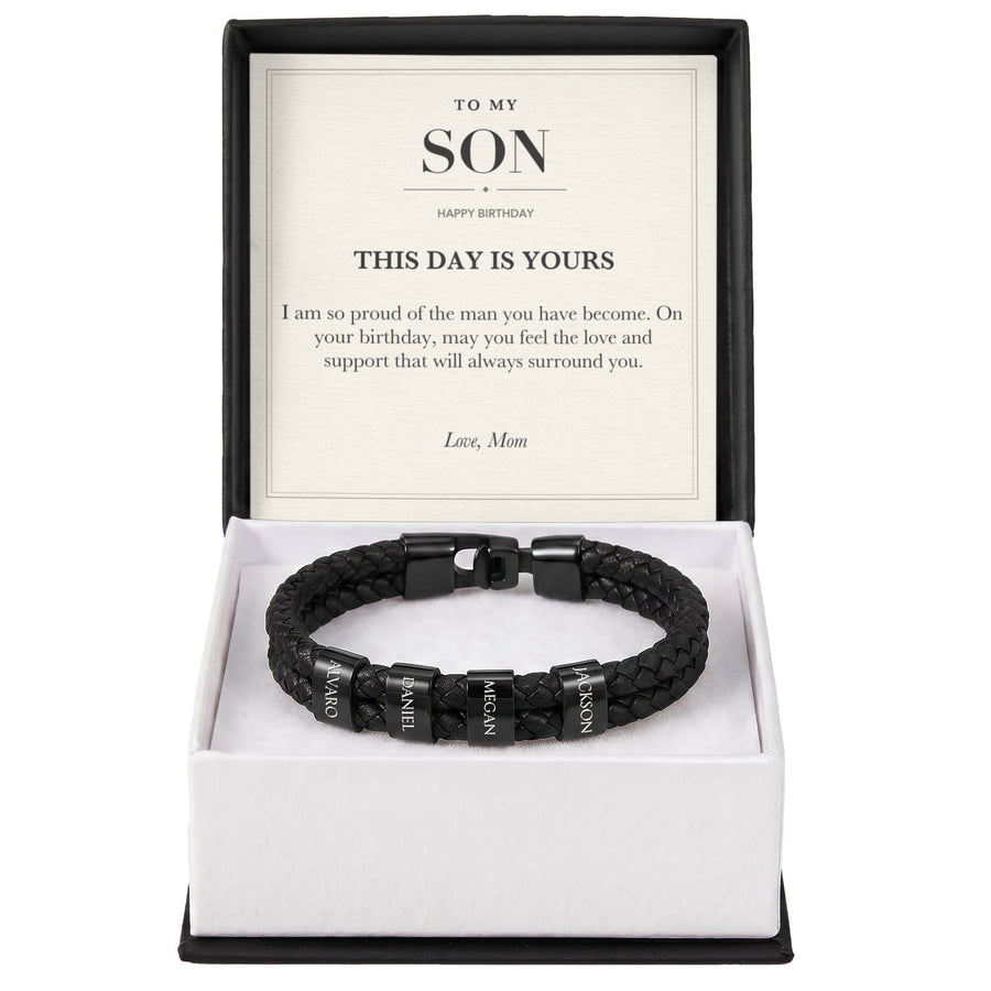 To My Son Birthday Personalized Name Bracelet - This Day Is Yours