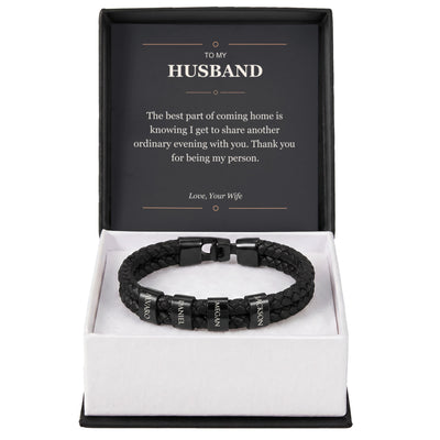 Load image into Gallery viewer, To My Husband, Thank You for Being My Person - Personalized Name Bracelet
