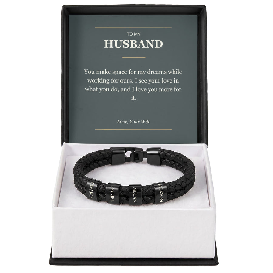 To My Husband, The Dreams We Share - Personalized Name Bracelet