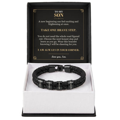 Load image into Gallery viewer, To My Son, Take One Brave Step - Personalized Name Bracelet
