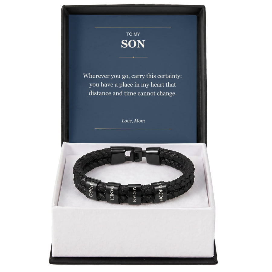 To My Son, Always in My Heart - Personalized Name Bracelet