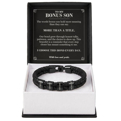 Load image into Gallery viewer, To My Bonus Son, More Than a Title - Personalized Name Bracelet
