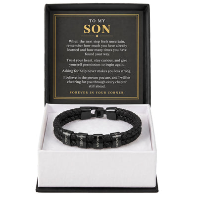 Load image into Gallery viewer, To My Son Personalized Name Bracelet - Forever in Your Corner
