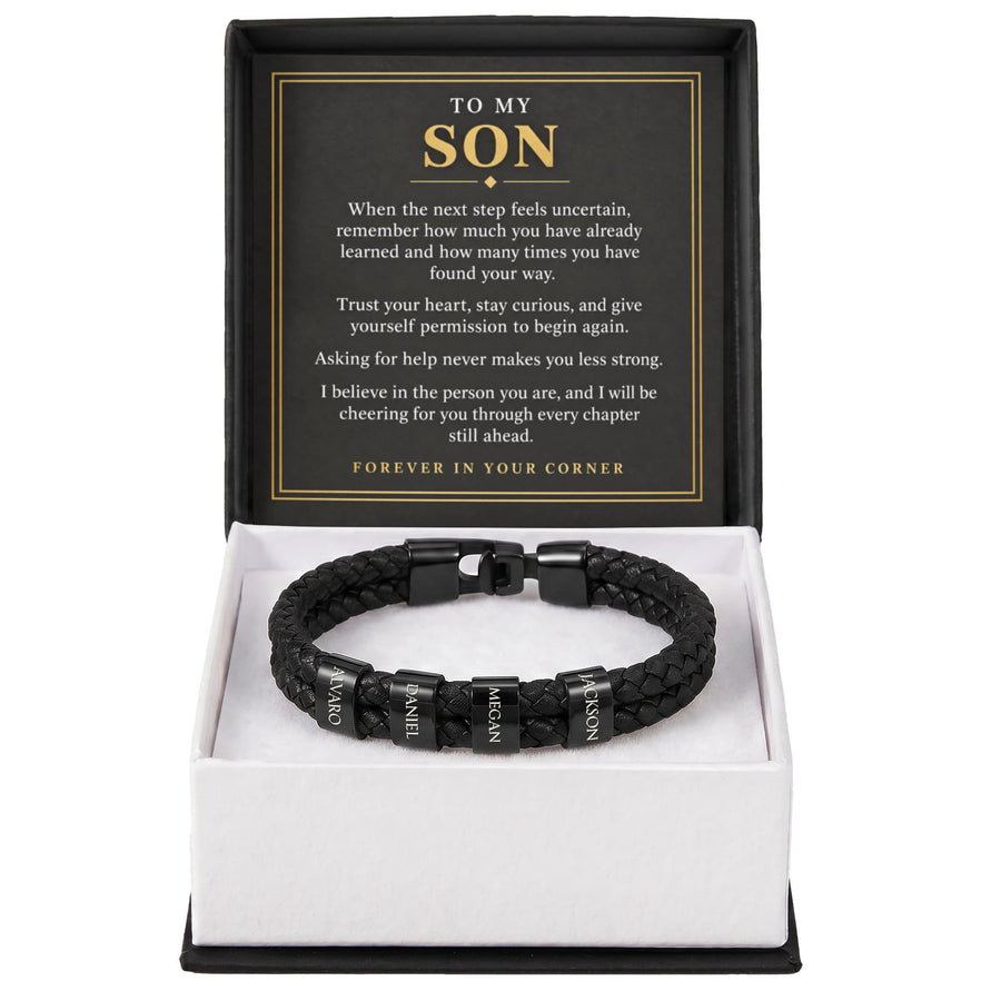 To My Son Personalized Name Bracelet - Forever in Your Corner