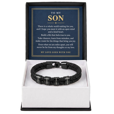 Load image into Gallery viewer, To My Son Personalized Name Bracelet - My Love Goes With You
