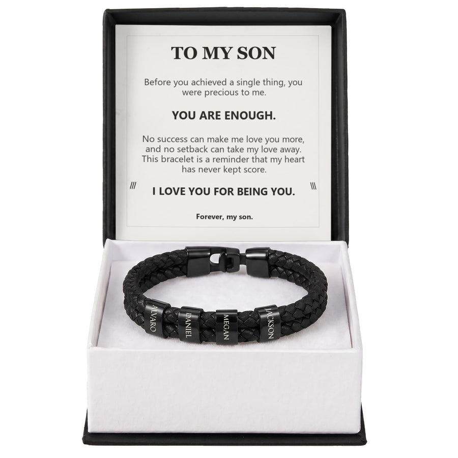 To My Son, You Are Enough - Personalized Name Bracelet