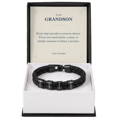 Load image into Gallery viewer, To My Grandson, I Am Here for You - Personalized Name Bracelet
