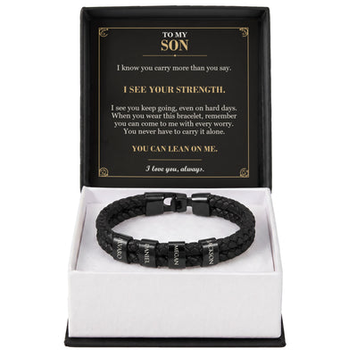 Load image into Gallery viewer, To My Son, I See Your Strength - Personalized Name Bracelet
