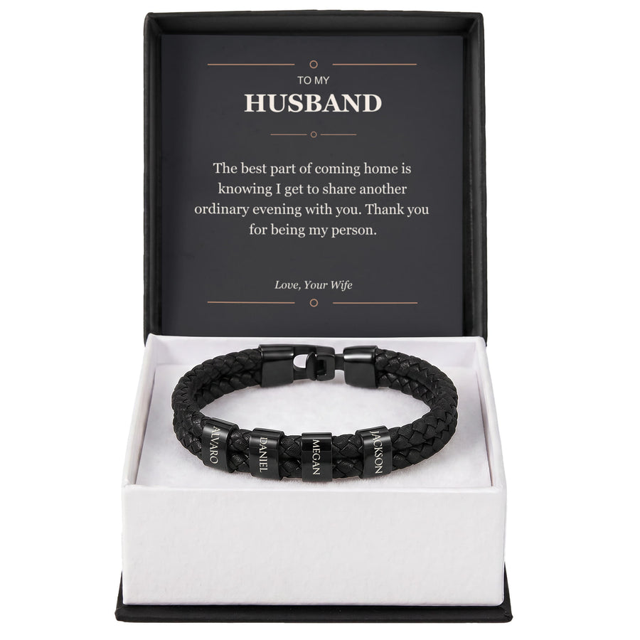 To My Husband, Thank You for Being My Person - Personalized Name Bracelet