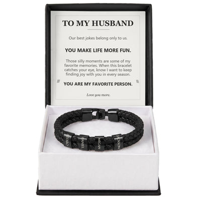 Load image into Gallery viewer, To My Husband, You Make Life More Fun - Personalized Name Bracelet
