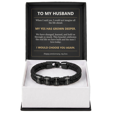 Load image into Gallery viewer, To My Husband, I Would Choose You Again - Personalized Name Bracelet
