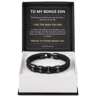 Load image into Gallery viewer, To My Bonus Son, I See the Man You Are - Personalized Name Bracelet
