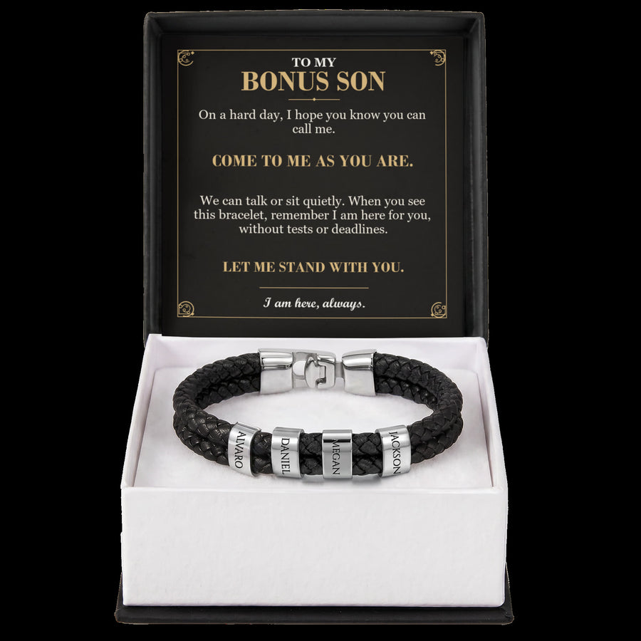 To My Bonus Son, Come to Me as You Are - Personalized Name Bracelet