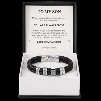 Load image into Gallery viewer, To My Son, You Are Always Close - Personalized Name Bracelet
