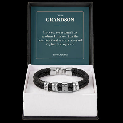 Load image into Gallery viewer, To My Grandson, Stay True to Yourself - Personalized Name Bracelet
