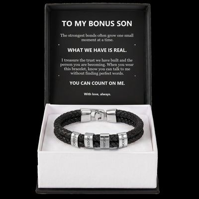 Load image into Gallery viewer, To My Bonus Son, What We Have Is Real - Personalized Name Bracelet
