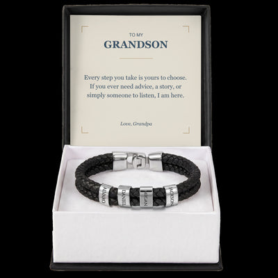 Load image into Gallery viewer, To My Grandson, I Am Here for You - Personalized Name Bracelet
