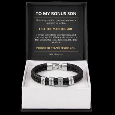 Load image into Gallery viewer, To My Bonus Son, I See the Man You Are - Personalized Name Bracelet
