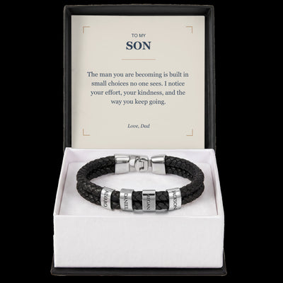 Load image into Gallery viewer, To My Son, The Man You Are Becoming - Personalized Name Bracelet
