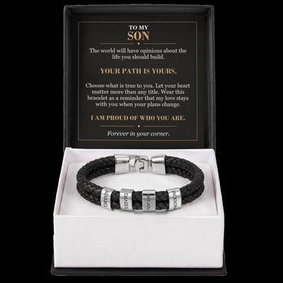 Load image into Gallery viewer, To My Son, Your Path Is Yours - Personalized Name Bracelet
