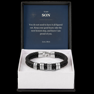 Load image into Gallery viewer, To My Son, Proud of Your Next Step - Personalized Name Bracelet

