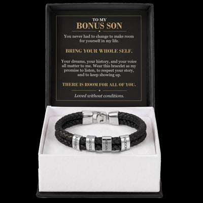 Load image into Gallery viewer, To My Bonus Son, Bring Your Whole Self - Personalized Name Bracelet
