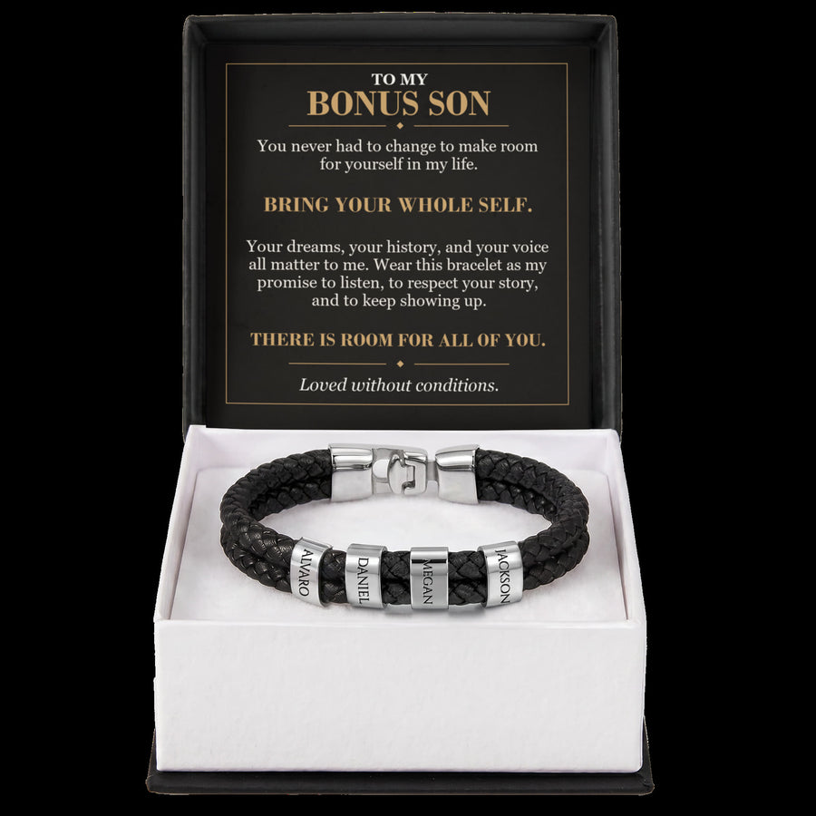 To My Bonus Son, Bring Your Whole Self - Personalized Name Bracelet