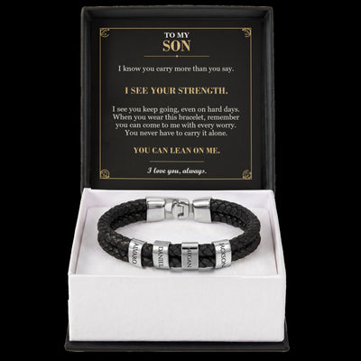 Load image into Gallery viewer, To My Son Bracelet – A Reminder of Your Strength
