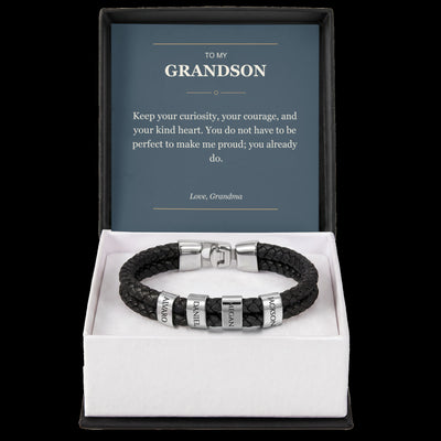 Load image into Gallery viewer, To My Grandson, You Already Make Me Proud - Personalized Name Bracelet
