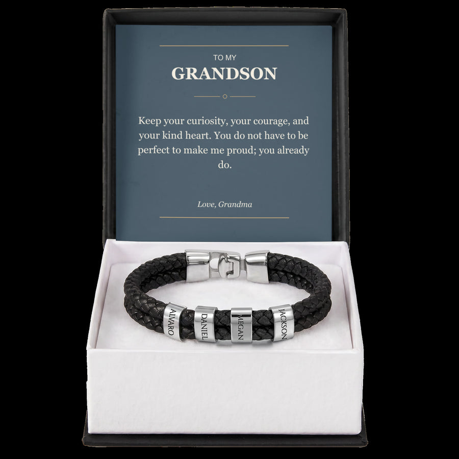 To My Grandson, You Already Make Me Proud - Personalized Name Bracelet