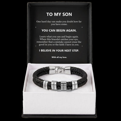 Load image into Gallery viewer, To My Son Bracelet – Believe in Your Next Step
