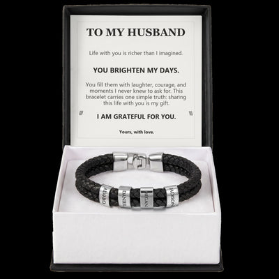 Load image into Gallery viewer, To My Husband, You Brighten My Days - Personalized Name Bracelet
