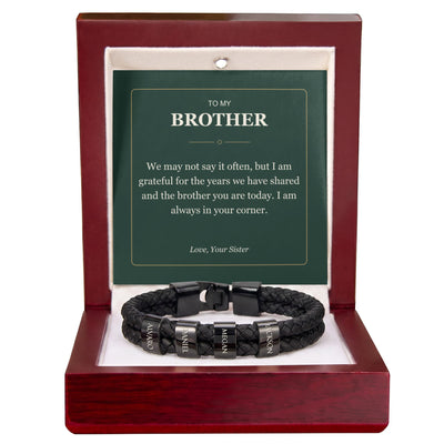 Load image into Gallery viewer, To My Brother, Always in Your Corner - Personalized Name Bracelet
