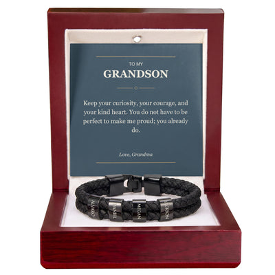 Load image into Gallery viewer, To My Grandson, You Already Make Me Proud - Personalized Name Bracelet

