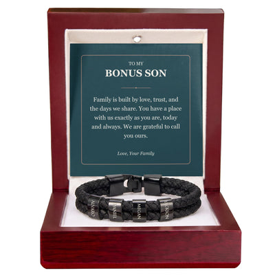 Load image into Gallery viewer, To My Bonus Son, You Belong With Us - Personalized Name Bracelet
