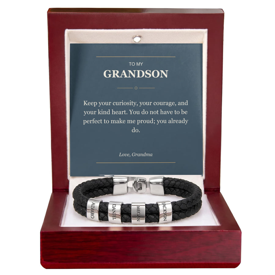 To My Grandson, You Already Make Me Proud - Personalized Name Bracelet