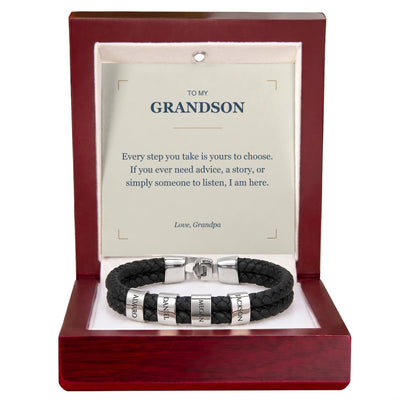 Load image into Gallery viewer, To My Grandson, I Am Here for You - Personalized Name Bracelet
