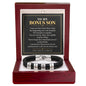 To My Bonus Son Personalized Name Bracelet - Proud to Call You Family