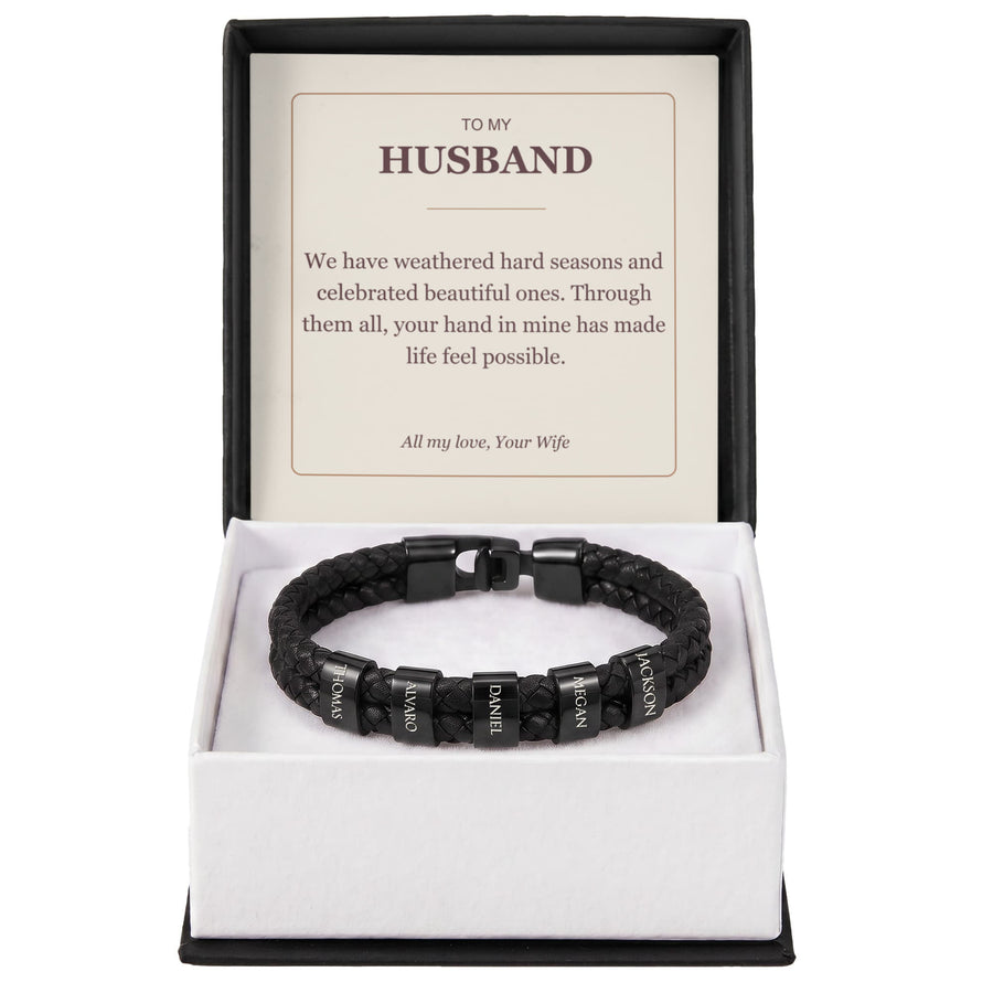 To My Husband, Through Every Season - Personalized Name Bracelet