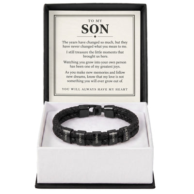 Load image into Gallery viewer, To My Son Personalized Name Bracelet - You Will Always Have My Heart
