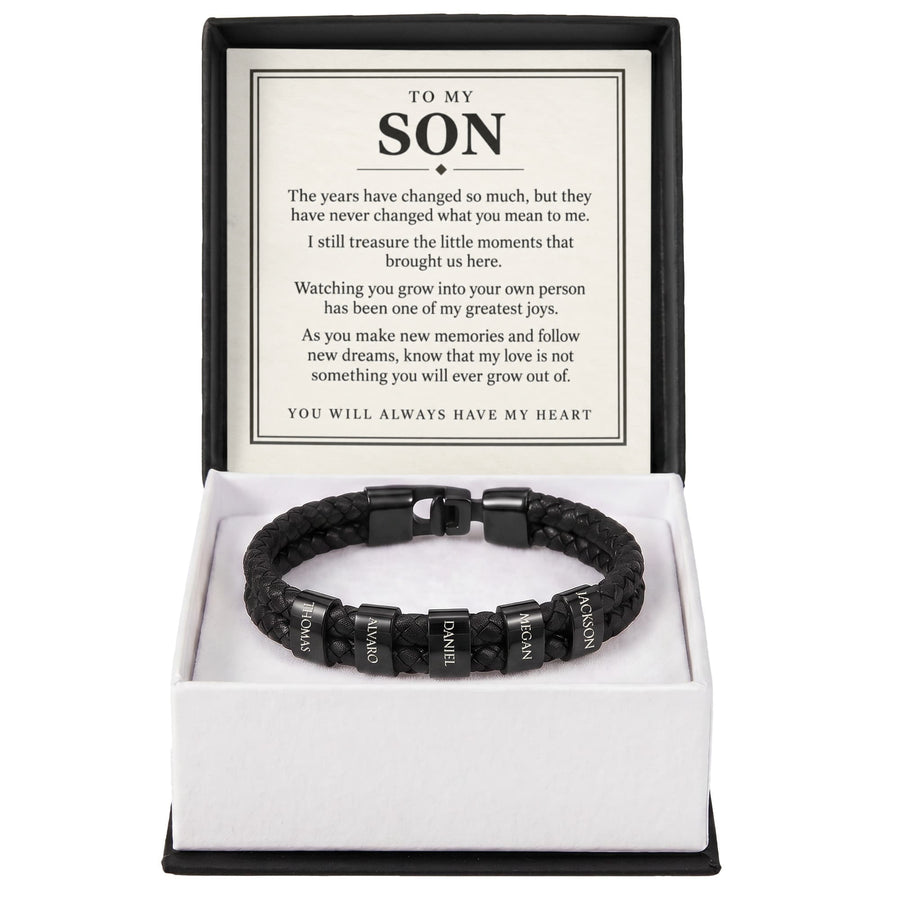 To My Son Personalized Name Bracelet - You Will Always Have My Heart