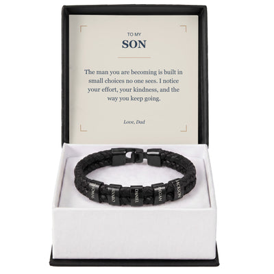 Load image into Gallery viewer, To My Son, The Man You Are Becoming - Personalized Name Bracelet
