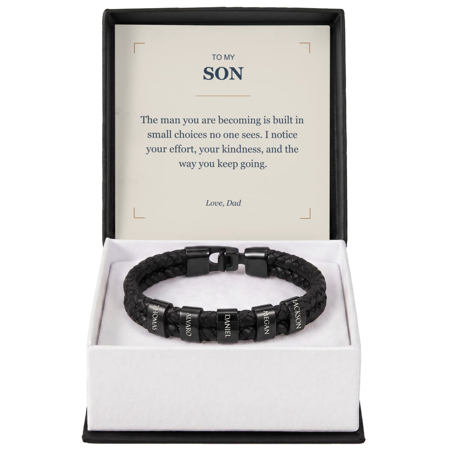To My Son, The Man You Are Becoming - Personalized Name Bracelet