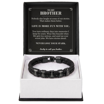 Load image into Gallery viewer, To My Brother, Life Is More Fun with You - Personalized Name Bracelet
