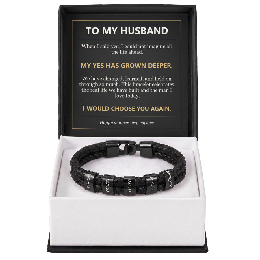 To My Husband, I Would Choose You Again - Personalized Name Bracelet