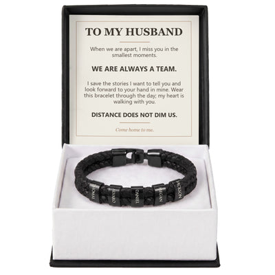 Load image into Gallery viewer, To My Husband, We Are Always a Team - Personalized Name Bracelet
