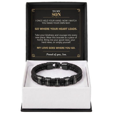 Load image into Gallery viewer, To My Son, Go Where Your Heart Leads - Personalized Name Bracelet
